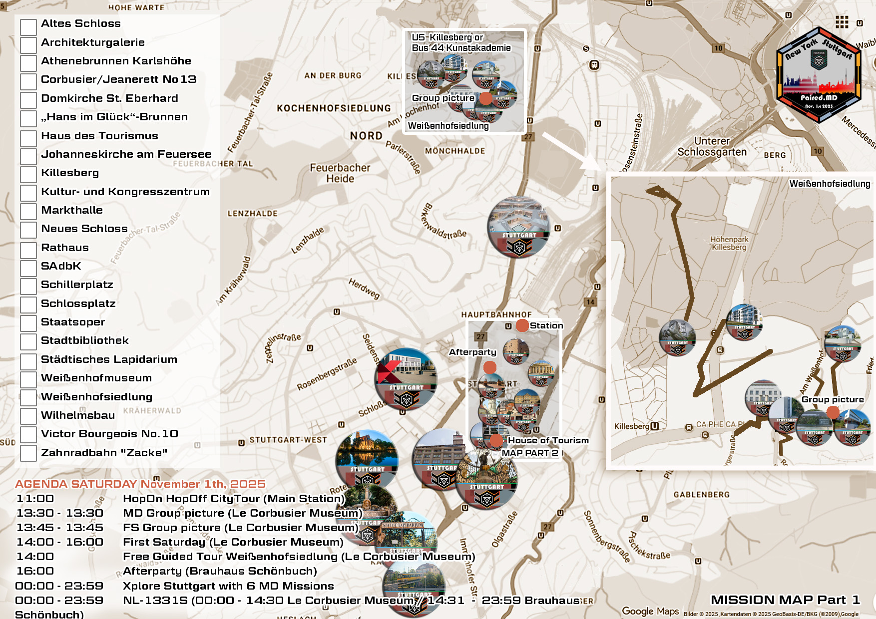 Picture of the printable map for Stuttgart and NY